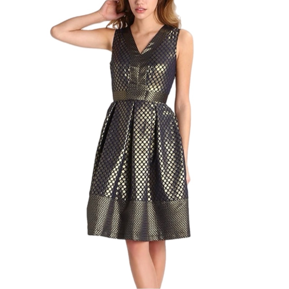 Elegant Black and Gold Women's Dress